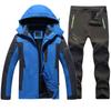 Men's Winter Snow Mountaineering Suit Outdoor Hiking Work Suit Large Warm Jacket + Warm Pants 2 Piece Set