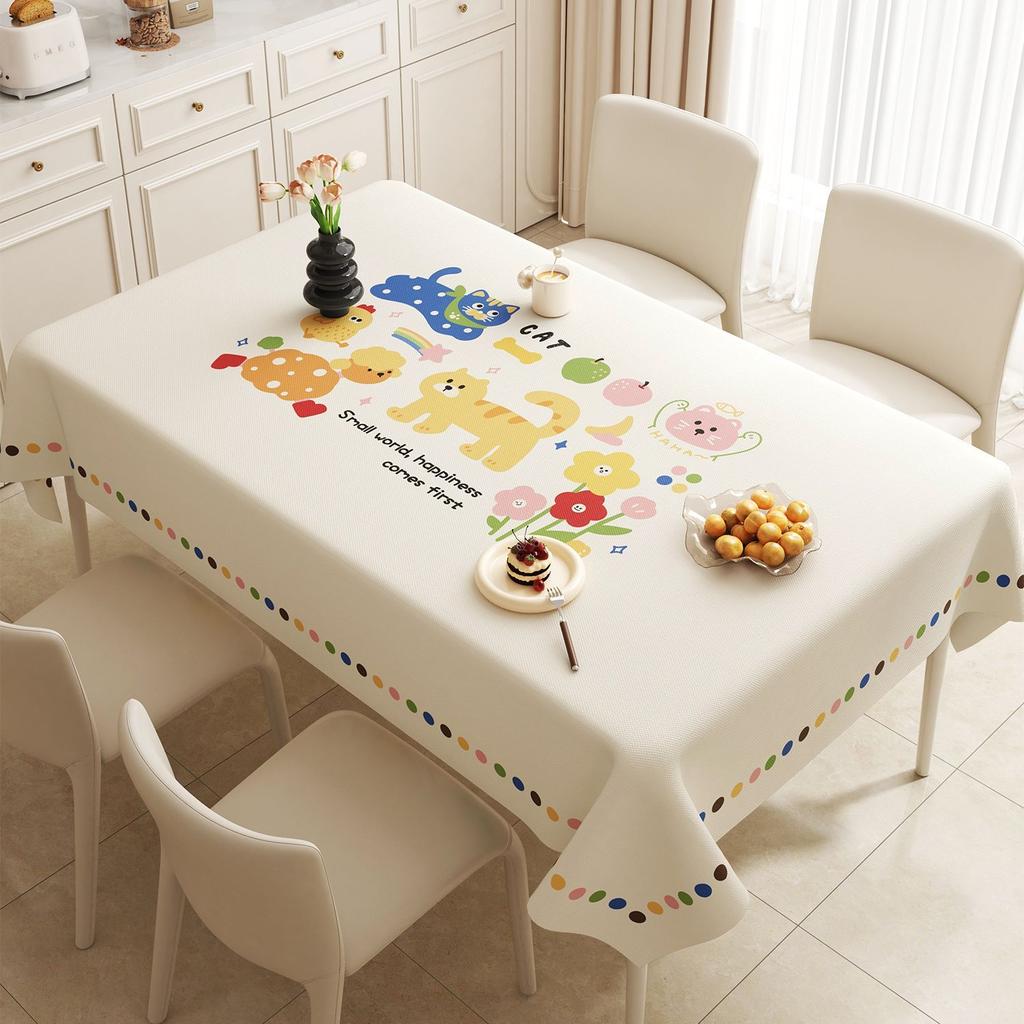 Cartoon Tablecloth Rectangular Dining Table Cloth Light Luxury High-End Tablecloth Coffee Table Cloth