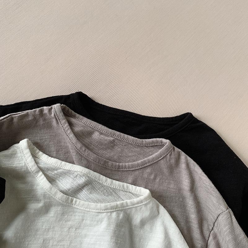 Langärmiges T-Shirt Vielseitiges koreanisches Basic-Shirt Mädchen- und Jungenbekleidung Baby-Oberteil