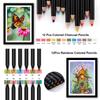 HIFORNY Drawing Sketch Art Coloring Black Colored Charcoal Blending and More Set, Kit, Supplies, 3-Color Sketchbook, Book, Rainbow, Watercolor,
