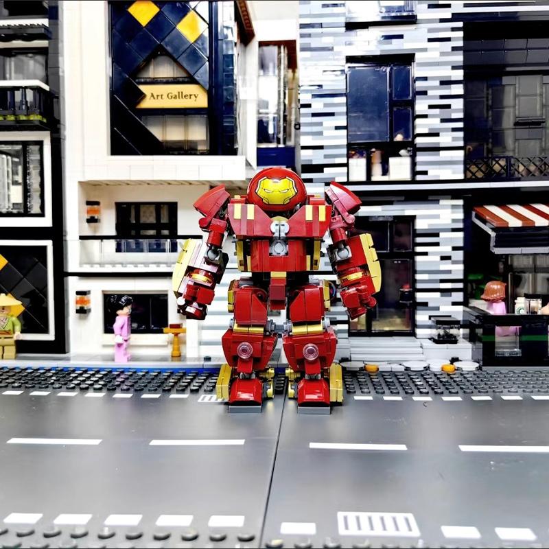 Superhelden Mecha DIY Bausteine Film Mecha Held 3D Modell Rüstung Eisen Roboter MOC Steine Spielzeug Für Erwachsenen Kind Junge Weihnachtsgeschenk