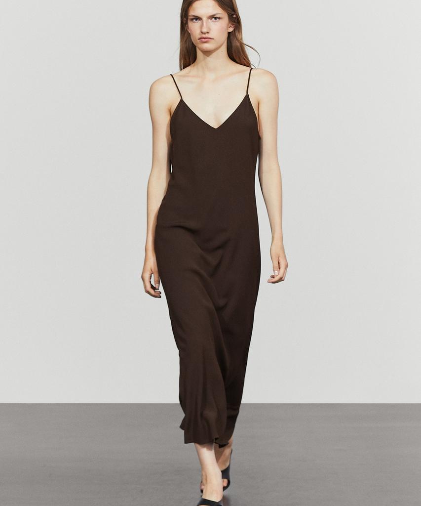 Masimodutti Fluid Satin Midi Dress