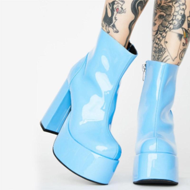 Wiosna i jesień nowe modne botki jednolite botki do kostki duży rozmiar 43 na grubym obcasie krótkie h ciepłe damskie buty