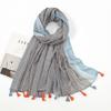 Spring and Autumn New Bali Yarn Tassel Retro Printed Geometric Scarf Versatile Fashion Travel Sunscreen Shawl Silk Scarf Women