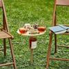 Outdoor Wine Table With Foldable Round Desktop Mini Wooden Picnic Table Collapsible Easy To Carry Wine Rack Party Travel Tools