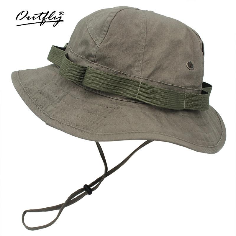 Spring and Summer New Functional Washing Sun Hat Men's Sunscreen Retro Cotton Tooling Wind Bucket Hat Explosion
