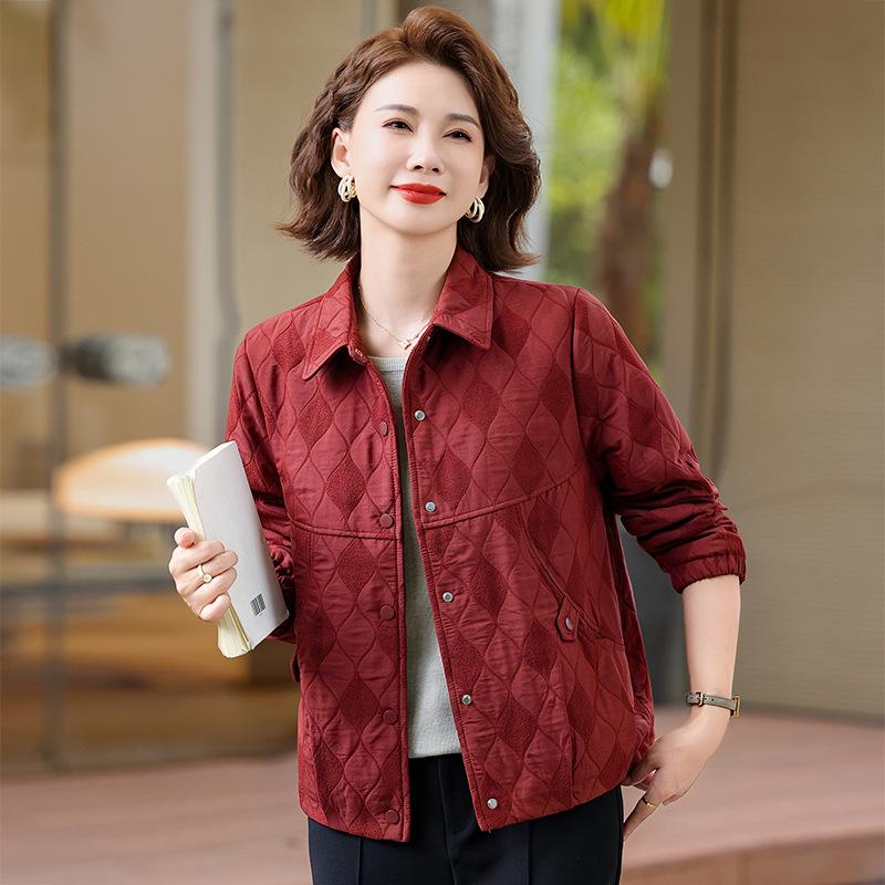 New Autumn/Winter Plus Size Lapel Jacket for Middle-Aged & Elderly Women - Casual Fashion