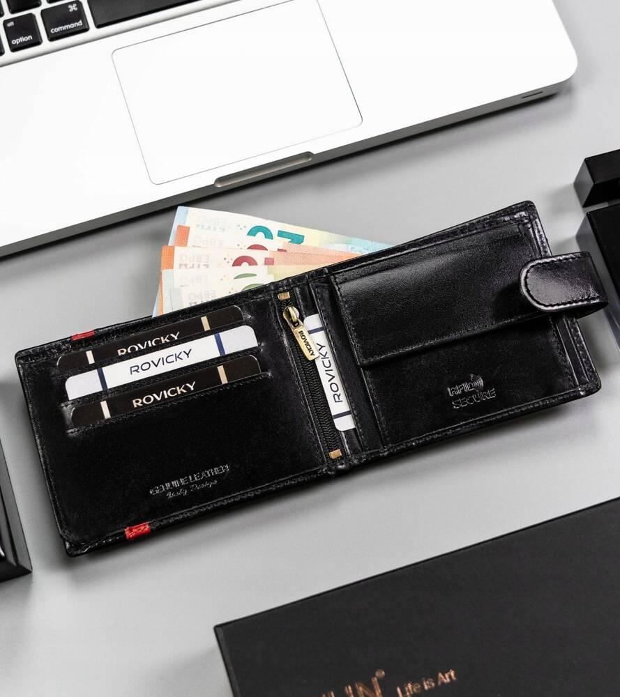 Men's Leather Wallet with RFID System - Rovicky
