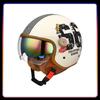 Retro Semi-open Motorcycle Helmets DOT ECE Daul Lens Open Face Helmet Adult Men Women Vintage Jet Helmet 3/4 Open Half Helmet