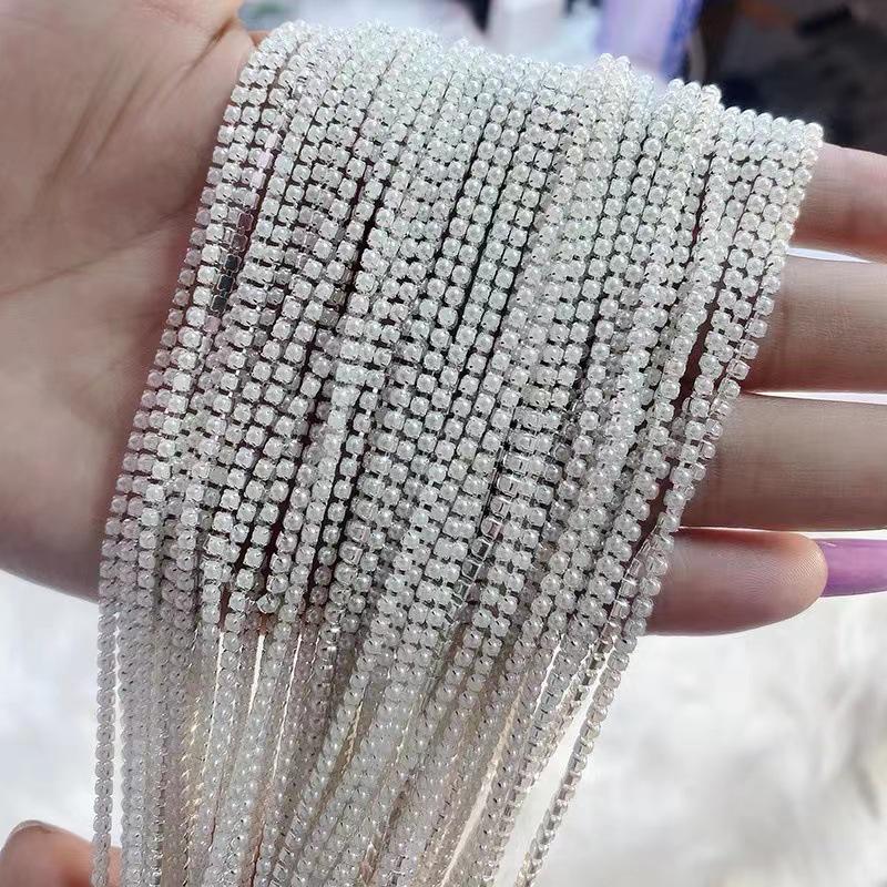 Japanese DIY Rhinestone Chain Nail Art: Luxurious 3D Metal & Pearl Decorations