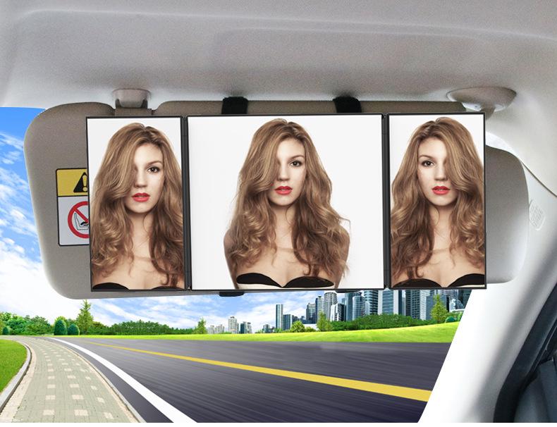 LED Car Sun Visor Makeup Mirror with Vanity Fill Light