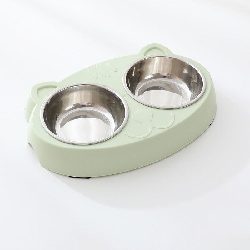 Macaron Pet Podwójna miska Plastikowa karma dla kotów Karma dla psów Taca do picia Podajnik Karmienie kotów Artykuły dla zwierząt Akcesoria