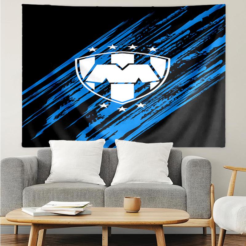 Monter-rey Football Crest Art Printed Printed Tapestry, for Bedroom,Livingroom, Dormitory, Large Wall Decor, Fabric Decor Fan Birthday Gifts