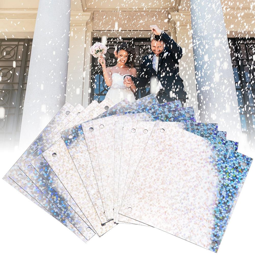 

50G ПВХ 4 угловых отверстия квадратные пайетки свадебное украшение(Прозрачный цветной синий) серебряный