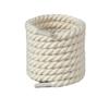 White Polyester Cotton Three-Strand Round Shoelaces - Versatile for Casual or Board Shoes (Pair)