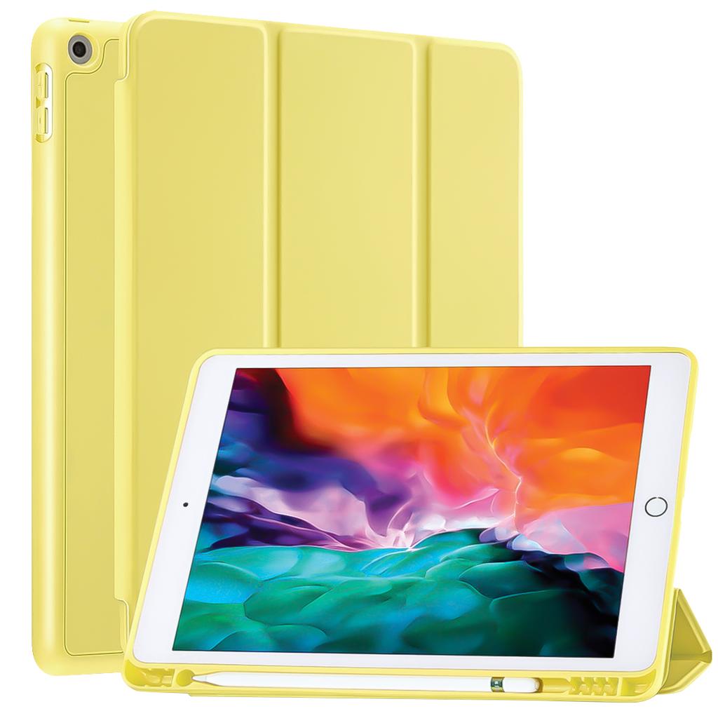 Custom Protective PU Leather Tablet Cover Case for iPad 9.7 Inch 5th/6th Gen Folio Stand Business Pencil Holder Trifold Stand