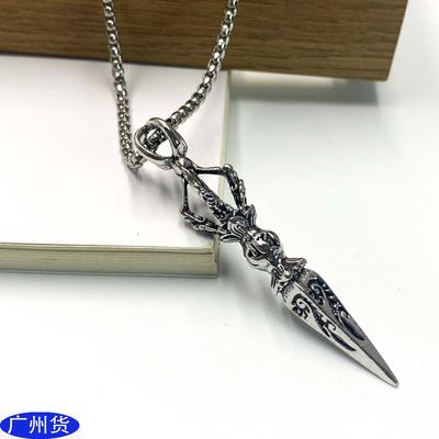 Titanium Steel Halloween Pestle Hip Hop Necklace Fashion Hip-Hop Sweater Chain Stainless Steel Statement Accessories
