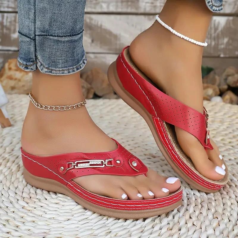 Fashion 2025 New Women Slippers Big Size Platform Wedges Sandals Non-Slip Open Toe Sandals Flip Flops Outdoor Beach Shoes Slides Women