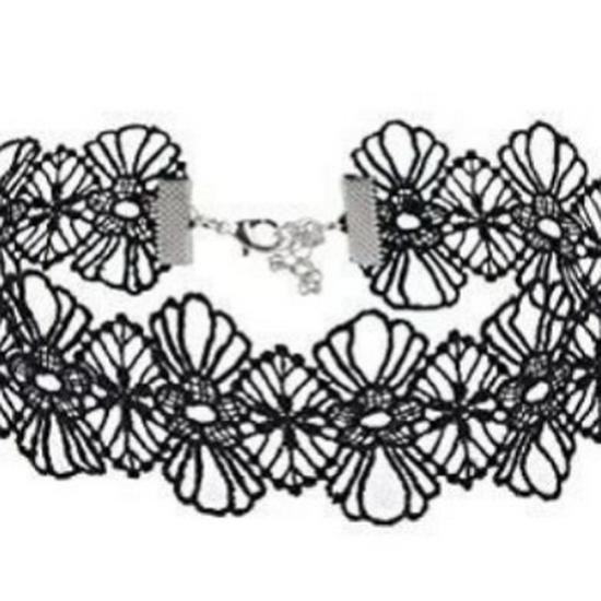 Versátil Set de Collar Choker de Encaje Negro: Cadenas de clavícula para mujer de seis piezas