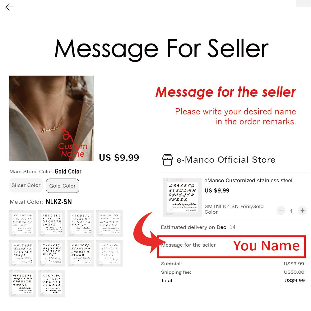 Stainless Steel Initial Necklace Custom Personalized Letter Choker Necklace Pendant Nameplate Gift