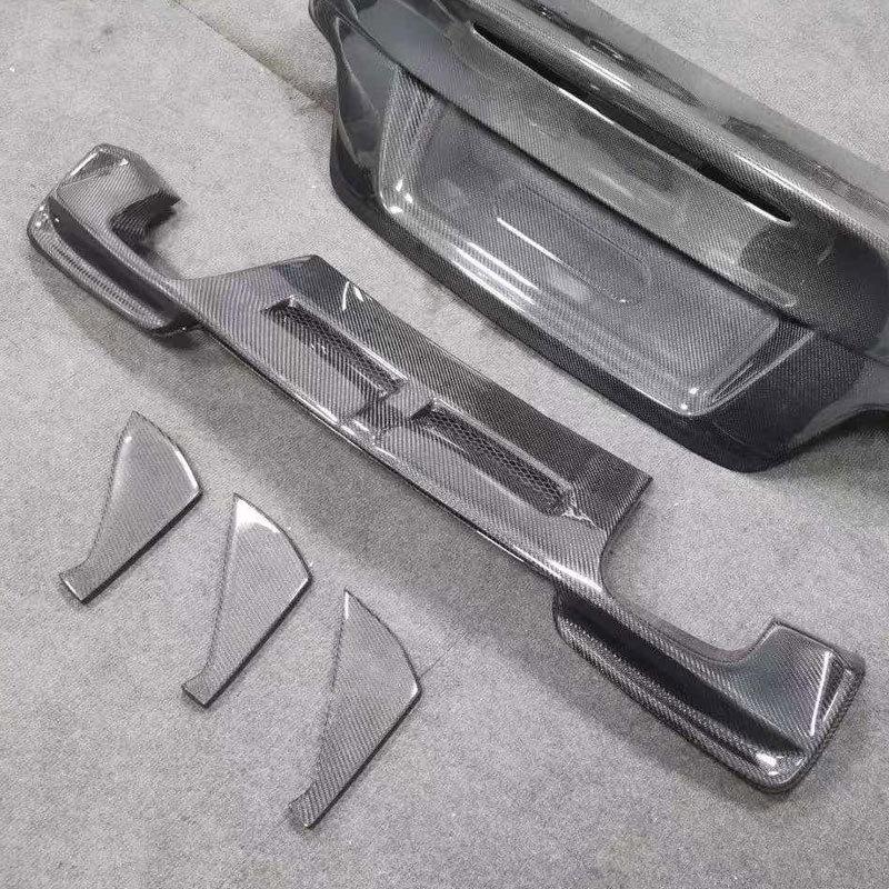 BMW 1M E82 Carbon Fiber Rear Diffuser with Dual Outlet for Quad Exhaust (2011-2013)