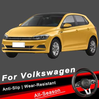 Para Volkswagen Serie 38cm Funda de Volante de Cuero para Coche - Antideslizante, Resistente al Desgaste, Todas las Estaciones, Universal | Cubre Volante