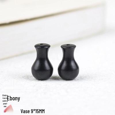 Handmade Ebony Wood Beaded Bracelet with 108 Buddhist Beads - Cute Vase Disciple Design, 9x15MM.