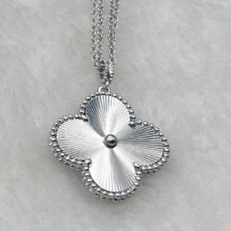 Clover Big Flower 26MM European and American Light Luxury Versatile Necklace Stainless Steel Long Sweater Chain
