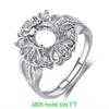 Silver-Plated Adjustable Ring Setting for Women - Multiple Sizes Available