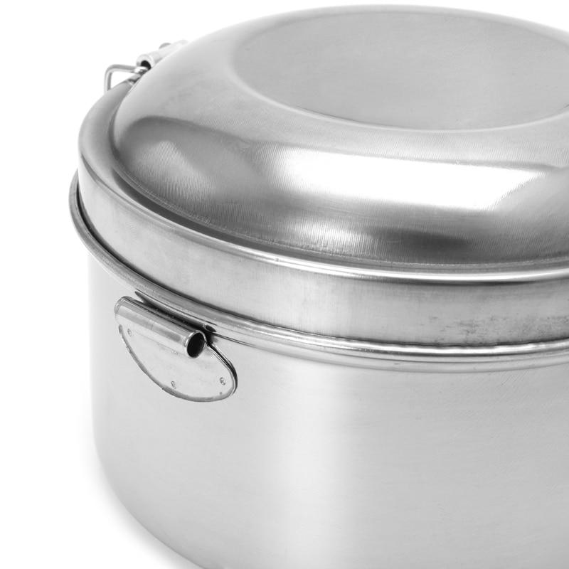 Bento Stainless Steel Lunch Box Food Picnic Container 2 Level Round Shape | Breakfast Boxes