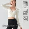 Women's Long Sleeve Yoga Top with Fixed Cups - Autumn/Winter Pilates Fitness Wearing Apparel