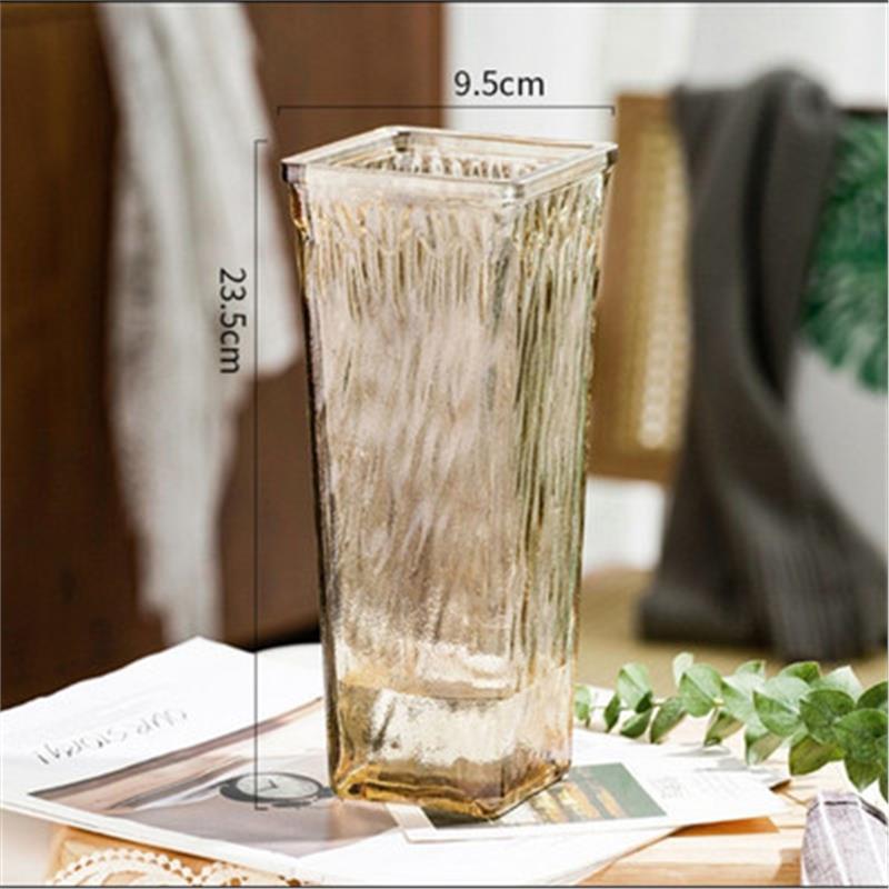 Nordic Cone-Shaped Transparent Glass Vase for Lucky Bamboo and Flowers