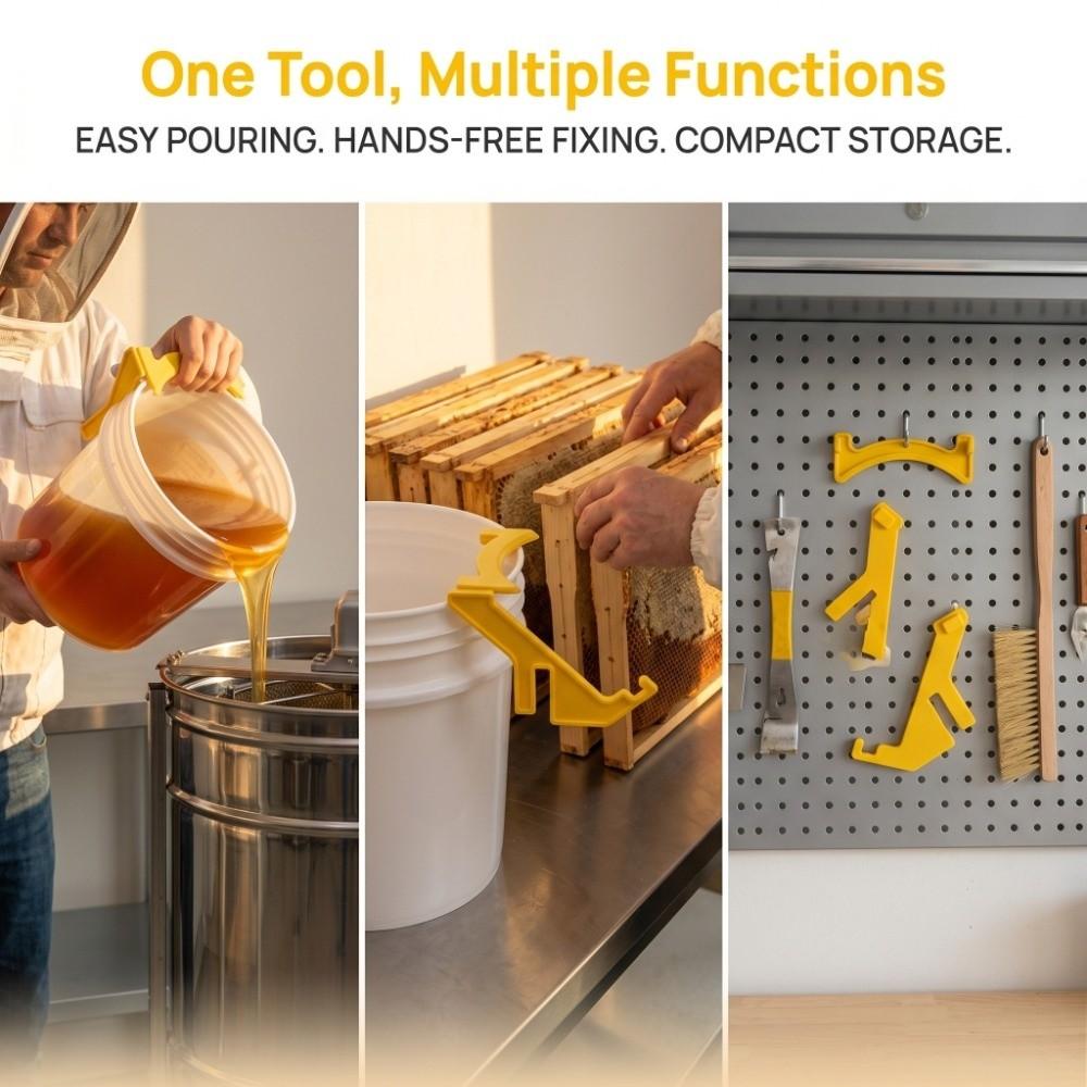 2Pcs Portable Honey Bucket Rack Yellow Beehive Frame Holder Frame Grip Holder  Pouring Honey