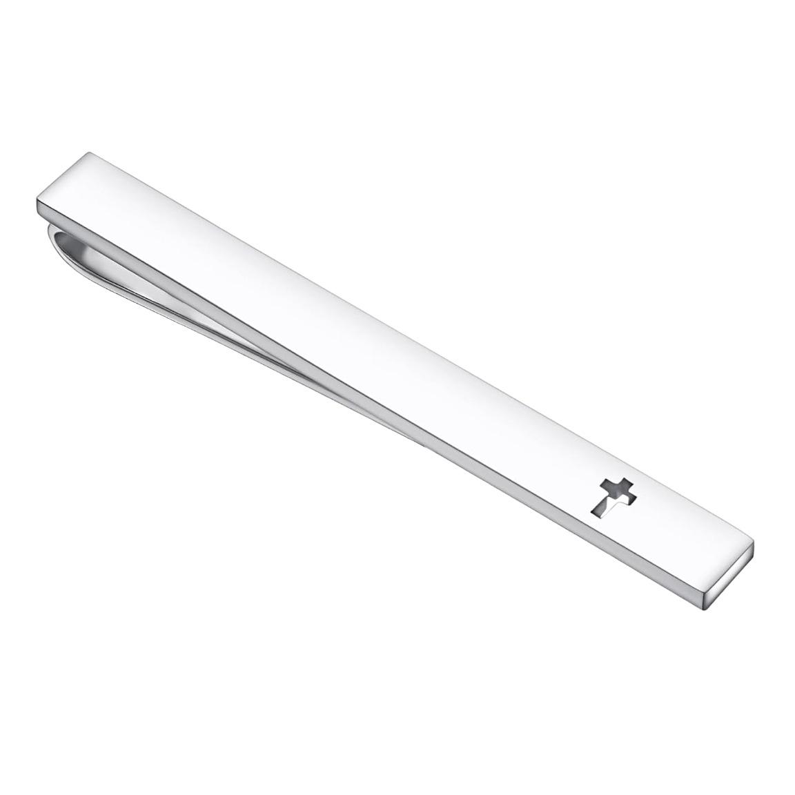 

Hot Sale Men s Gold & Silver Hollow Cross Tie Clip серебряный