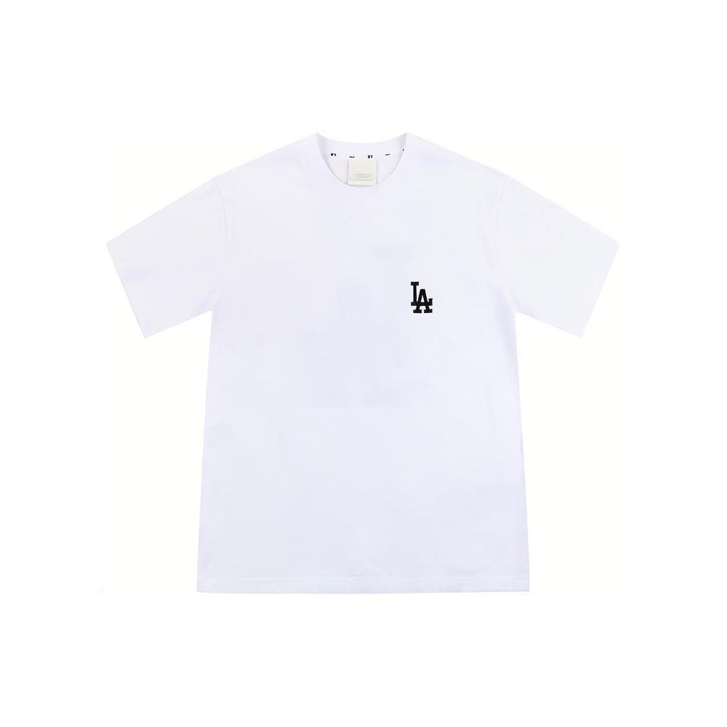 MLB Los Angeles Dodgers Großdruck Lässiges Lockeres Rundhalsausschnitt Kurzarm T-Shirt Unisex T-Shirts Weiß 31TS03131-07W