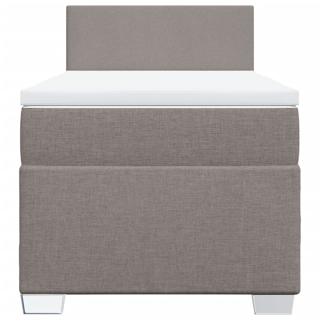 Vidaxl Letto Continentale Con Materasso, Taupe, Tessuto, 90X200 Cm
