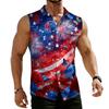 Men's Workwear Lapel Button-Down Vest Shirt - Lightweight Sleeveless Top