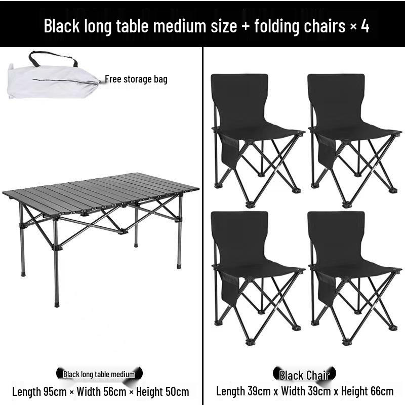 Set Pieghevole Portatile da Esterno con Sedia e Tavolo per Campeggio e Picnic