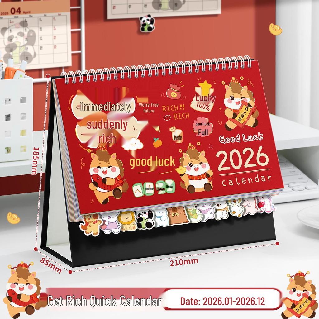 2026 Cute Cartoon Desk Calendar: Creative Office & Student Planning Ornament