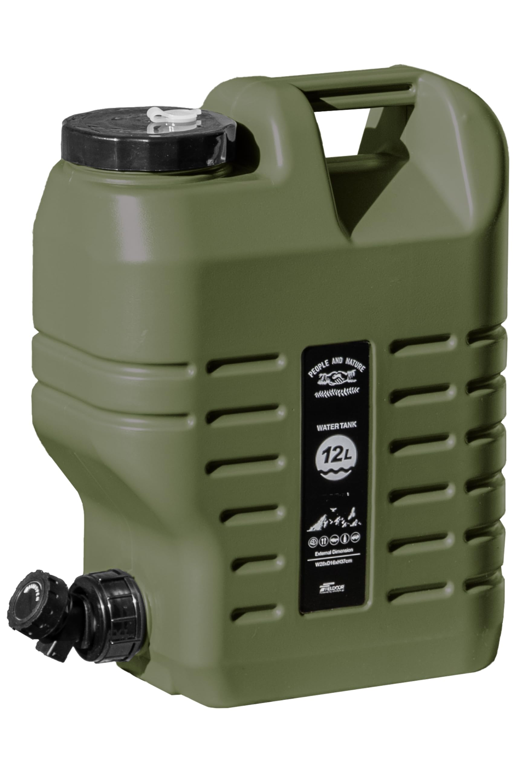 

FIELDOOR Water Tank, Polyethylene Tank, Water Tank with Adjustable Tap, Hard Type Water Jug, Wide Mouth, Camping, Outdoor Equipment, Disaster Prepared