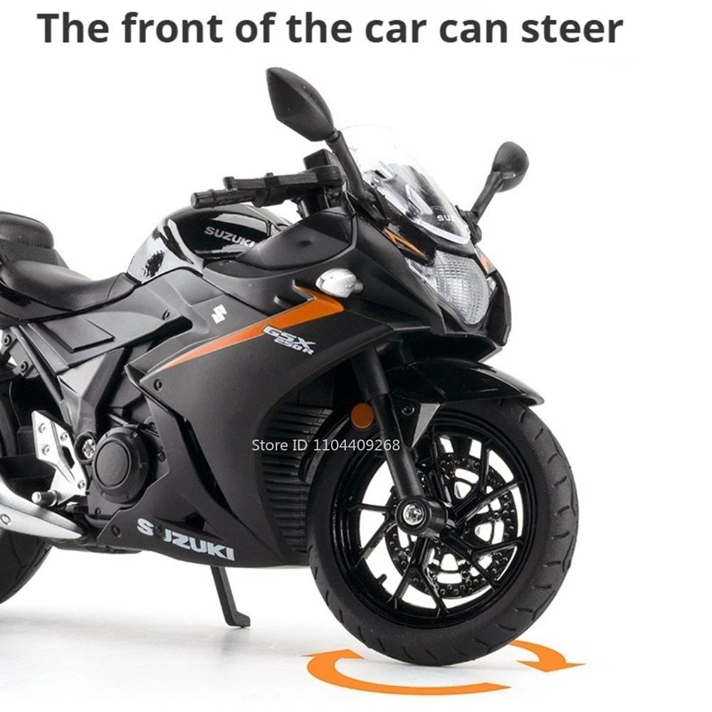 1:12 Alloy Suzuki GSX250R GSX1000R Motorcycle Model Car Toy with Light Wheel Shock Absorption Miniature Vehicle Interactive Toys