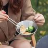 Stainless Steel Sherbet Bowl Portable Tableware Handy Kit For Self-Drive Picnics And Outdoor Activities Self-drive Picnic Tableware Collection Kit