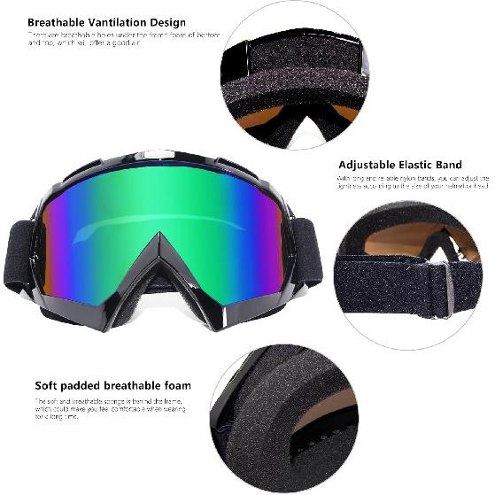 Dirt Bike Goggles 2Packs Motorcycle ATV UV Motocross Off Road Riding Helmet MX Goggles For Adult Youth Kids