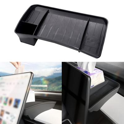 For Tesla Model 3 Model Y Screen Rear Storage Box Magnetic Hidden ETC Storage Tray Tissue Box Car Organizer Interior Accessories