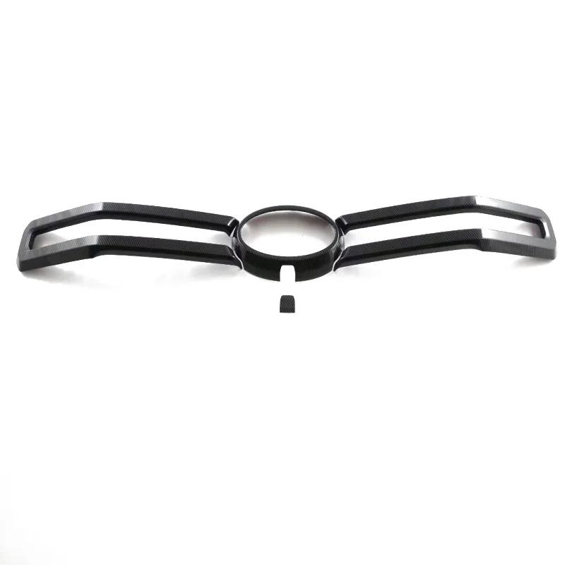 For Ford Everest Ranger  2024 Carbonfiber Black Front Hood Mesh Grille Bonnet Lip Molding Cover Trim Exterior Accessories