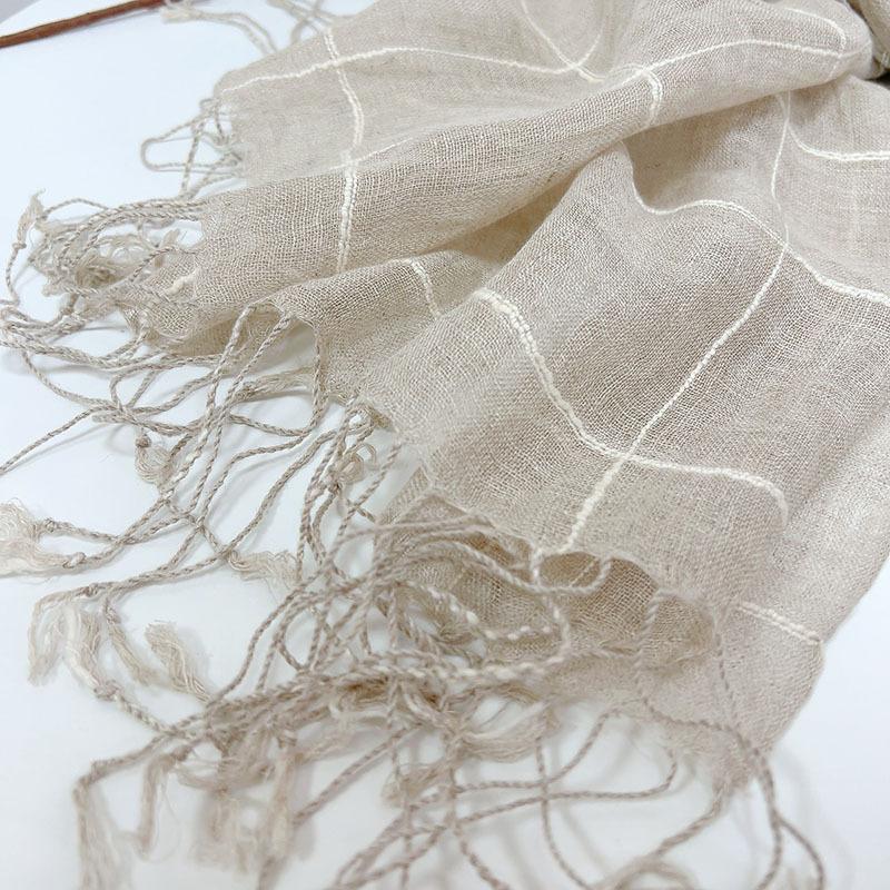 Retro Spring And Summer New Women Pure Linen Scarf Summer Thin Versatile Breathable Shawl Tassel Linen Scarves