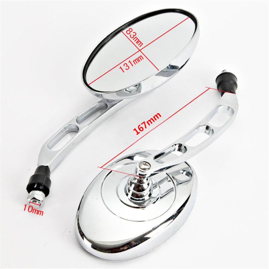 Pair Silver Motorcycle Rearview Mirror