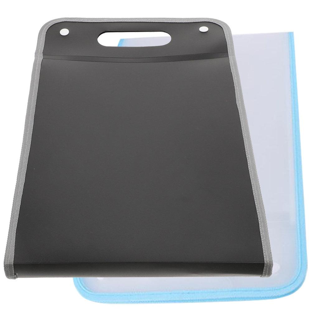 2Pcs Plastic Accordion File Folder Multipurpose Receipt Organizer with Dividers for A4 Files Currency Tickets Coupons Office