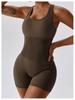 European & American High-Elastic Seamless One-Piece Yoga Jumpsuit 6949 - Slimming & Stylish with Open Back Design for Women.