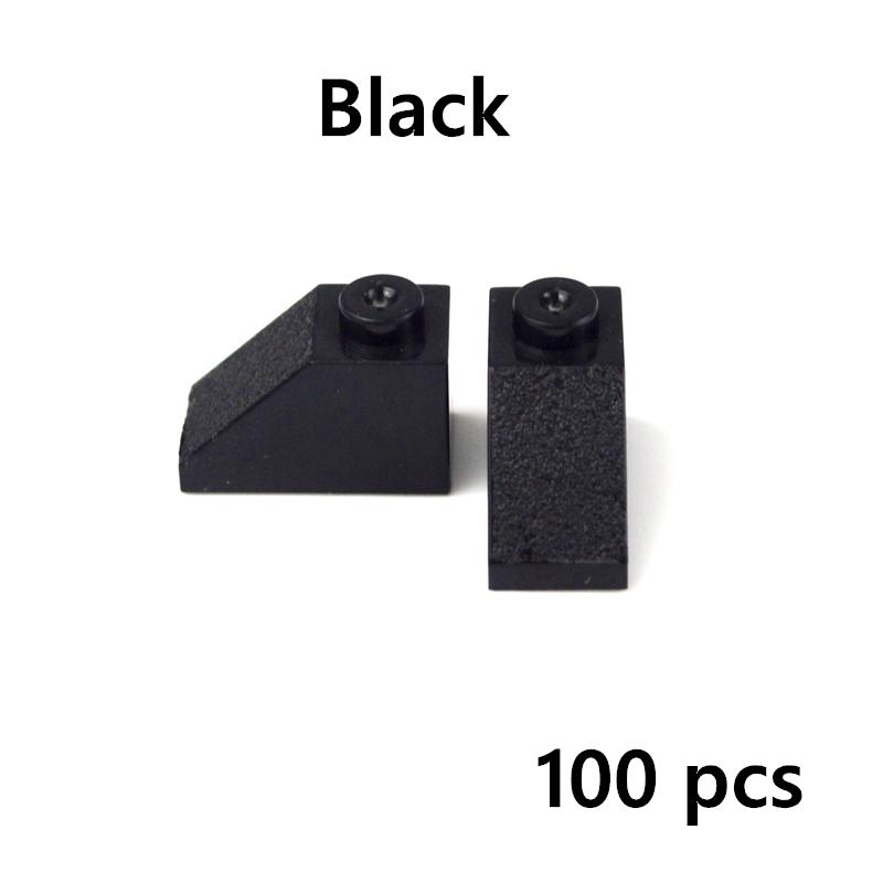 

100PCS Slope 45 2x1 DIY Sloping Building Blocks Thick Figures Brick Slope 1x2 Dots Compatible With 3040 Educational Creative Toy